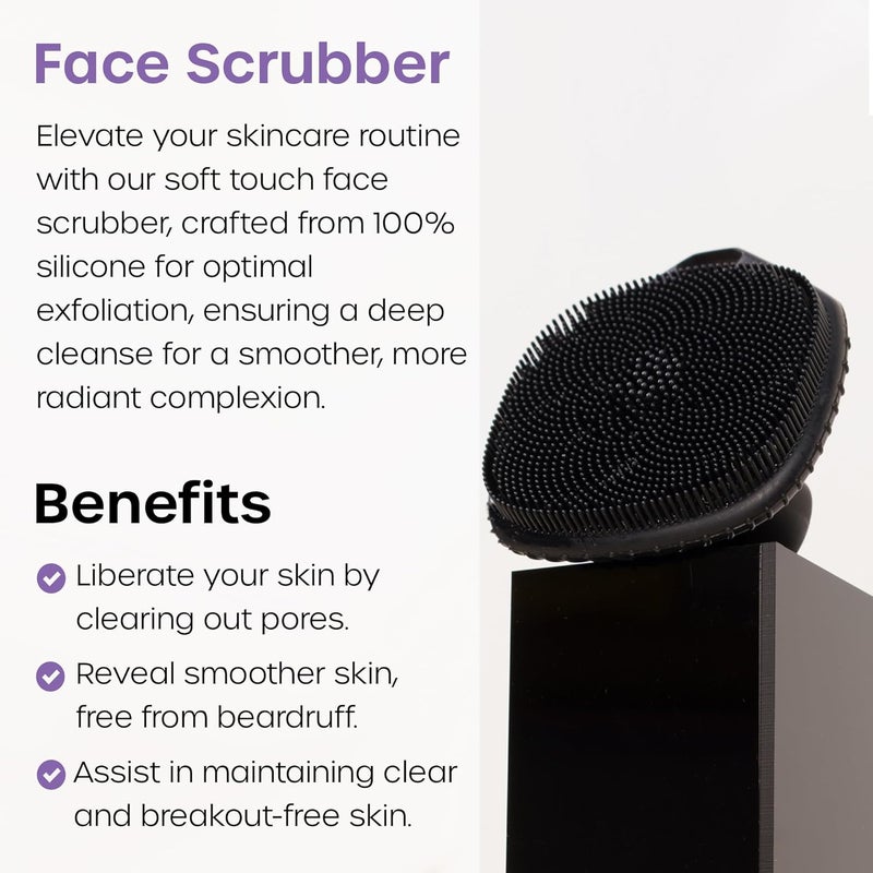 Vanibiss The Man Silicone Face Scrubber for Men - Gentle Exfoliator Face Massager - Removes Dead & Dry Skin - Facial Cleansing Brush - Image 2